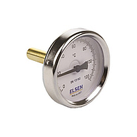 ELSEN Термометр биметаллический, Ø-80, 1/2", В, осевой, шток-50 мм, D штока 9 мм ET80.12