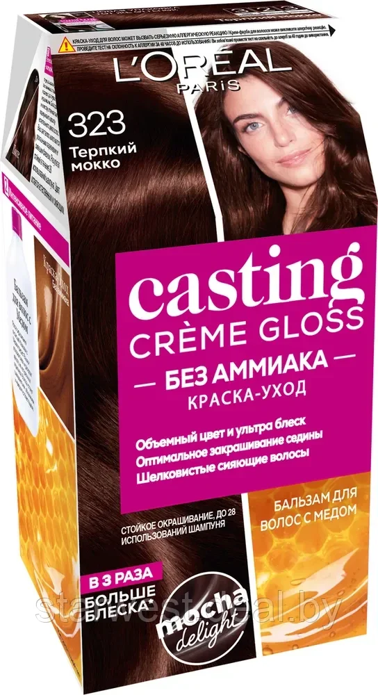 L'Oreal Paris Casting Creme Gloss 323 Терпкий Мокко Крем-краска без аммиака стойкая для окрашивания волос - фото 1 - id-p207294211