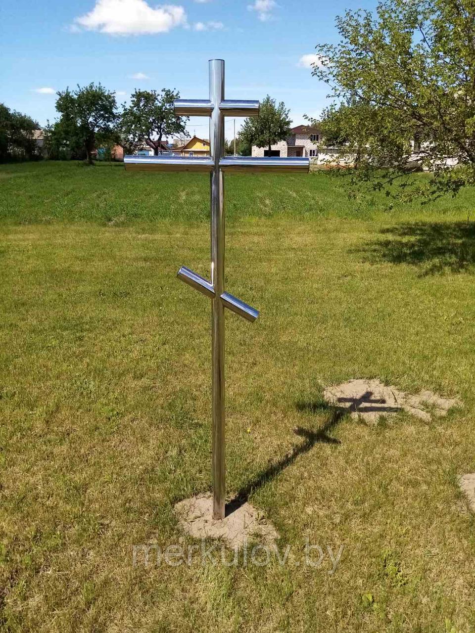 Крест из нержавейки православный d51 мм, простой без рисунка. - фото 4 - id-p121323768