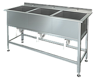 Мойка с бортом трехсекционная МХМ