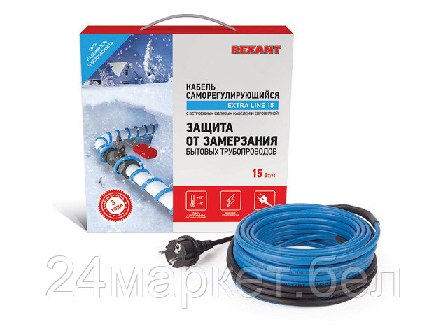 Саморегулирующийся кабель Rexant 15MSR-PB 25 м 375 Вт - фото 1 - id-p190223757