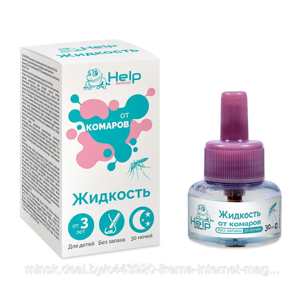 Жидкость от КОМАРОВ детская для фумигатора, 30 ночей, (80524) "HELP"