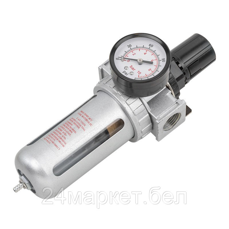Фильтр-регулятор с индикатором давления для пневмосистем 1/2"(10Мк, 1900 л/мин, 0-10bar,раб. температура - фото 1 - id-p207261028
