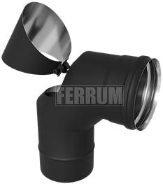 Колено-ревизия угол 90° (430/0,8 мм / эмаль /600° черная)