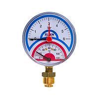 ELSEN Термоманометр, Ø-80, 1/2", В, радиальный, T°C -от 0 до +120, PN, бар-0-6 ETM80.06