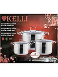 Набор кастрюль Kelli KL-4217 (5л/6.6л/8л), фото 6