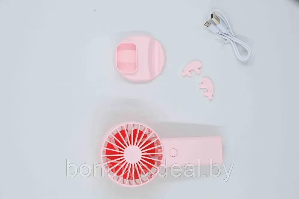 Вентилятор настольный портативный Mini Sweet Fan АКБ USB Ветродуйка кулер охладитель воздуха, розовый - фото 9 - id-p207342002