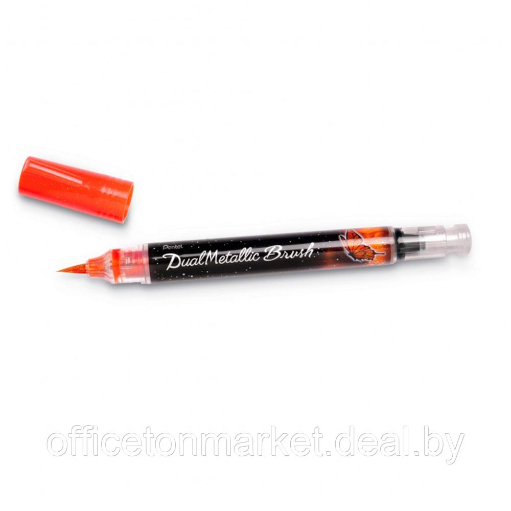 Маркер-кисть "Dual Metallic Brush" оранжевый металлик - фото 3 - id-p207331872