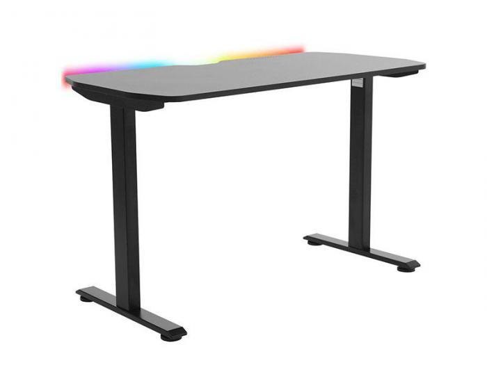 Компьютерный игровой стол геймерский с подсветкой MP67 RGB карбон для ПК геймера ноутбука - фото 1 - id-p207342847