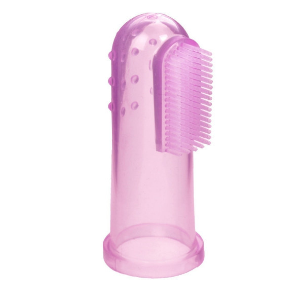 Щетка-напальчник BabyOno для зубов и массажа десен (розовый) - фото 1 - id-p207344992