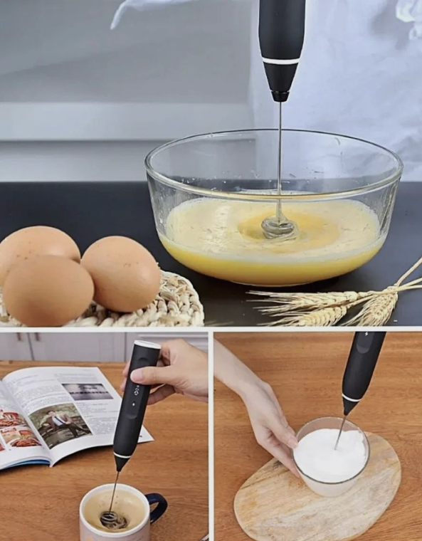 Портативный капучинатор USB Speed Adjustable Milk Frother (3 скорости, венчик для молока, венчик для яиц) - фото 10 - id-p207345017