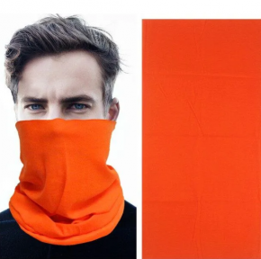 Шарф - труба на лицо Neck Gaiter / Универсальный бафф 16 вариантов ношения / Снуд / Бандана Оранжевый - фото 1 - id-p207345022