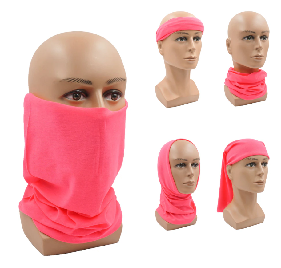 Шарф - труба на лицо Neck Gaiter / Универсальный бафф 16 вариантов ношения / Снуд / Бандана Оранжевый - фото 9 - id-p207345022