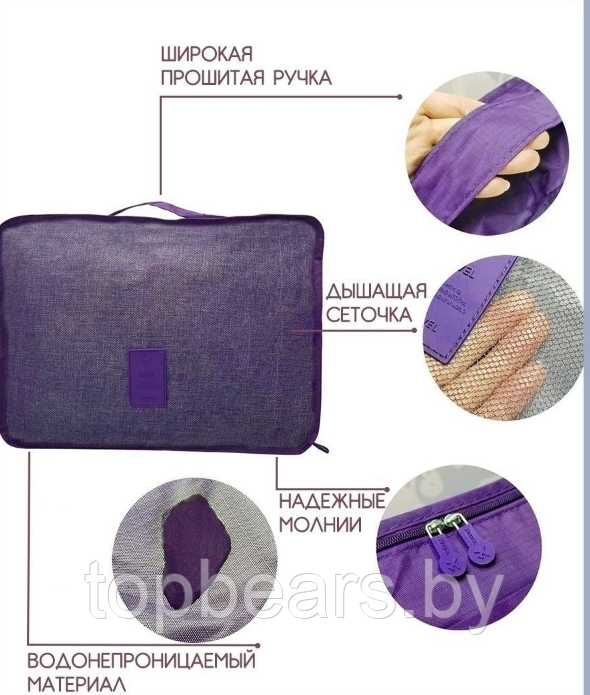 Набор дорожных органайзеров Laun Drypouch Travel 6 штук разных размеров Синяя - фото 2 - id-p207345151