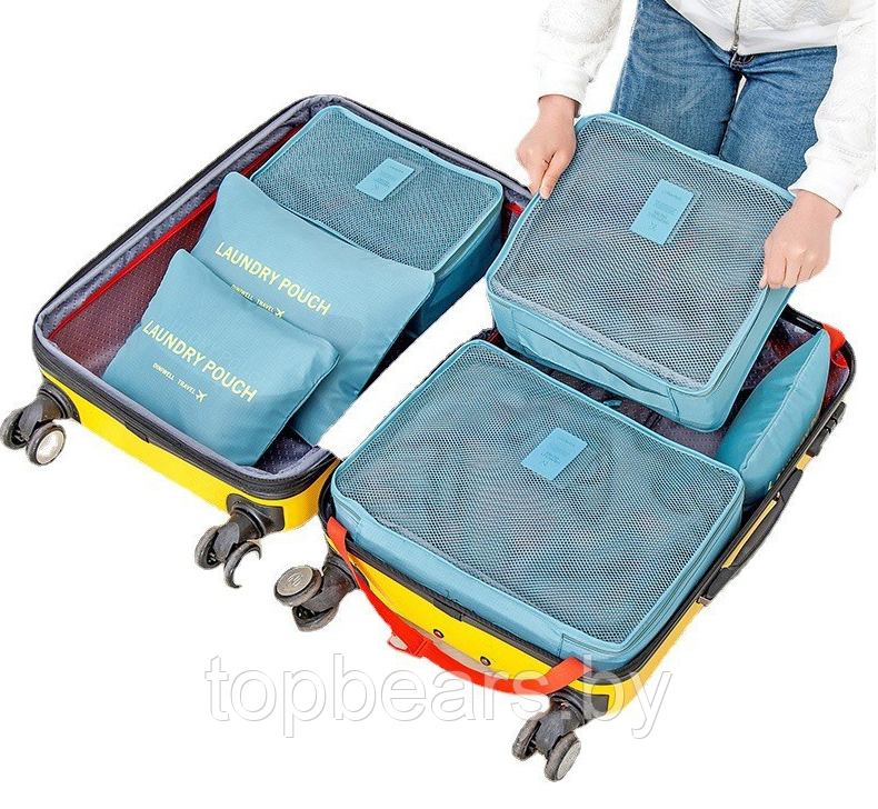 Набор дорожных органайзеров Laun Drypouch Travel 6 штук разных размеров Фиолетовая - фото 5 - id-p207345153