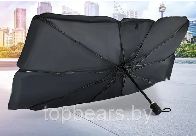 Солнцезащитный зонт для лобового стекла автомобиля, светоотражающий, складной 60 х 125 см. - фото 4 - id-p207345158