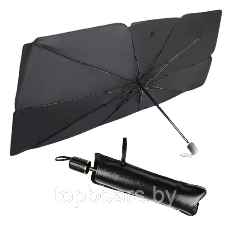 Солнцезащитный зонт для лобового стекла автомобиля, светоотражающий, складной 60 х 125 см. - фото 5 - id-p207345158