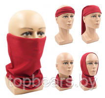 Шарф - труба на лицо Neck Gaiter / Универсальный бафф 16 вариантов ношения / Снуд / Бандана Красный