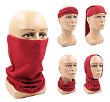 Шарф - труба на лицо Neck Gaiter / Универсальный бафф 16 вариантов ношения / Снуд / Бандана Бежевый, фото 10