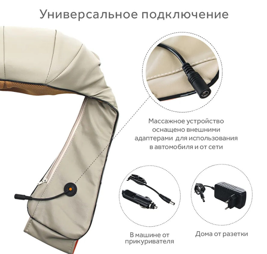 Массажер шейный инфракрасный Просто Космос Massager of Neck Kneading Оранжевый - фото 10 - id-p138766995