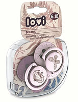 Соска-пустышка силиконовая динамическая Lovi Botanic Girl 6-18 мес 2 шт, розовые