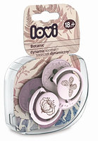 Соска-пустышка силиконовая динамическая Lovi Botanic Girl 18 мес 2 шт, розовые