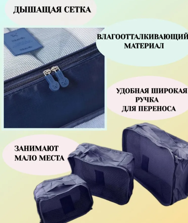 Набор дорожных органайзеров Laun Drypouch Travel 6 штук разных размеров Бордовый - фото 7 - id-p104106997