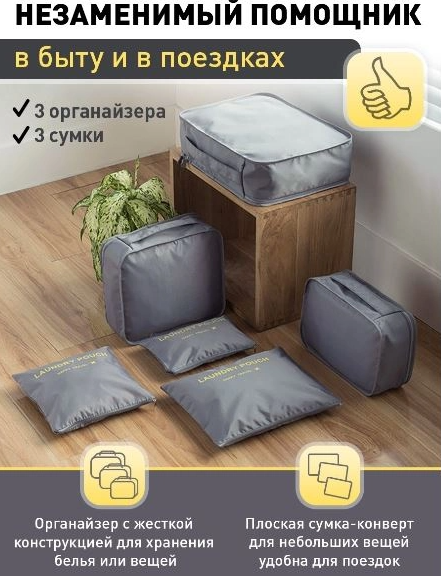 Набор дорожных органайзеров Laun Drypouch Travel 6 штук разных размеров Бордовый - фото 8 - id-p104106997