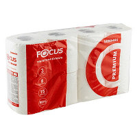 Бумага туалетная Focus Premium  3-слойная (упаковка 8шт)