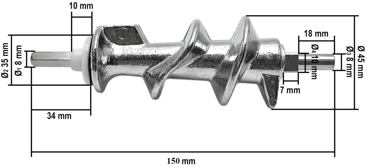 Шнек большой для мясорубки Moulinex Hv8, Hv9, Hv10 аналог