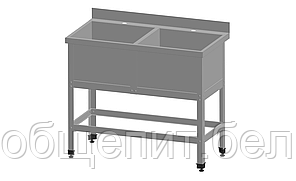 Ванна моечная 2-гнездная,  1000х500х850 (глубина 450)