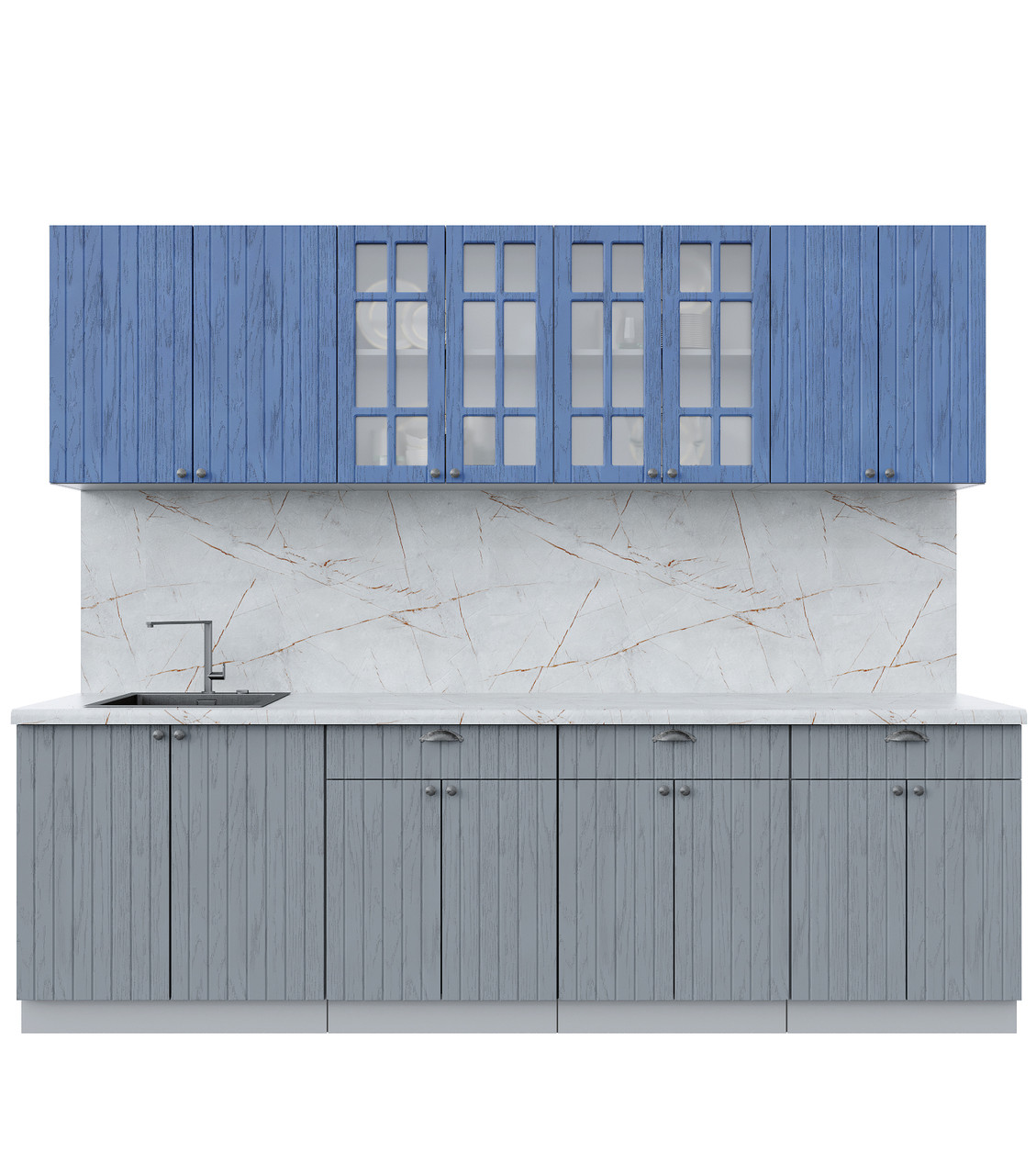 Кухня Берес 2.6А Дуб лазурный - Дуб серый