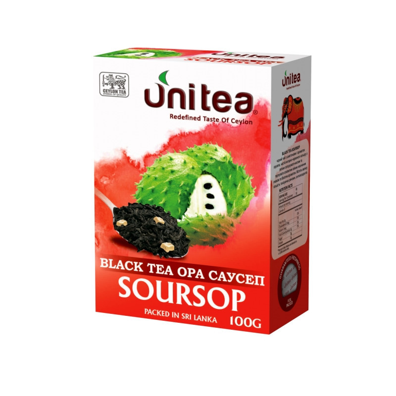 Чай черный крупнолистовой с кусочками саусепа OPA Soursop Unitea, пр-во Шри-Ланка 100 г - фото 1 - id-p207374579