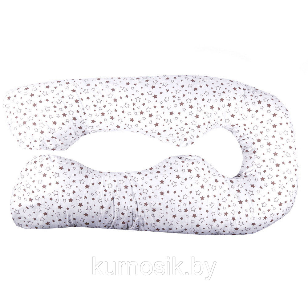 Подушка для беременных BAMBOLA U-3м, Звёзды белые на белом