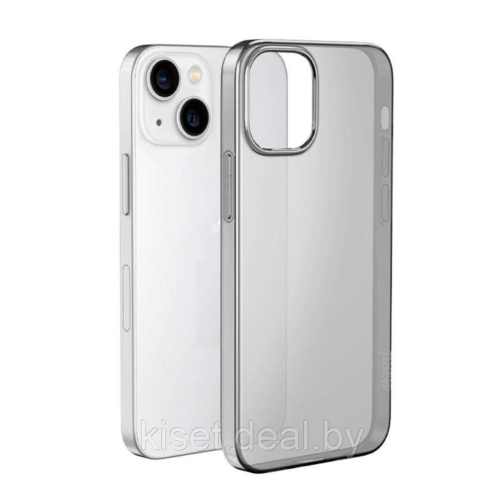 Силиконовый чехол Hoco для iPhone 14 серый - фото 1 - id-p207347819