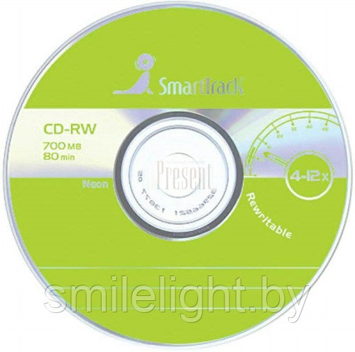 Диск CD-RW 80 min 4-12xSP-100/600 Smartbuy в бумажном конверте с окном