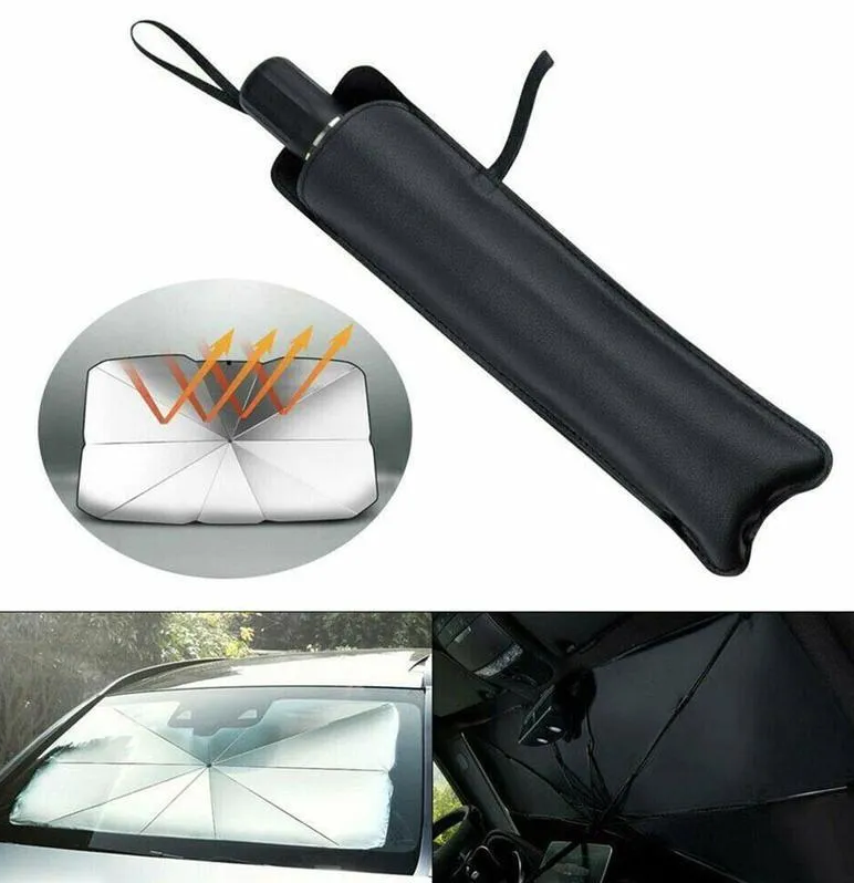 Солнцезащитный зонт для лобового стекла автомобиля, светоотражающий, складной 60 х 125 см - фото 9 - id-p181601267