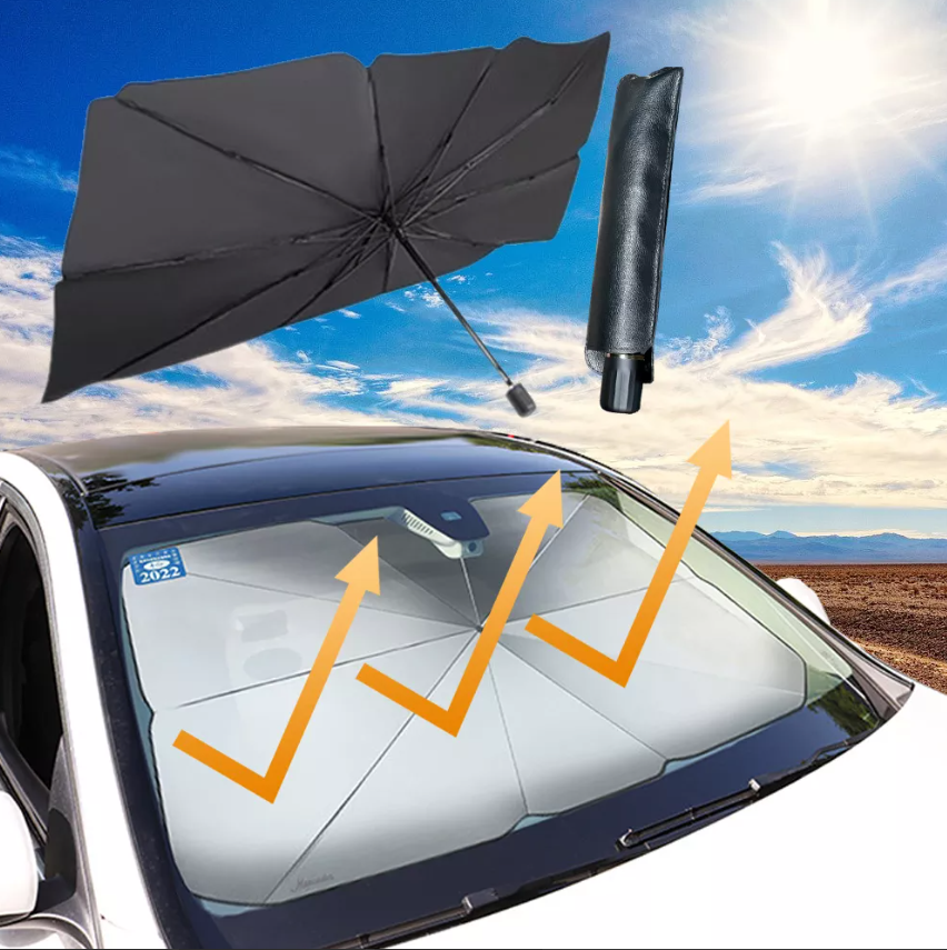 Солнцезащитный зонт для лобового стекла автомобиля, светоотражающий, складной 60 х 125 см - фото 3 - id-p181601267