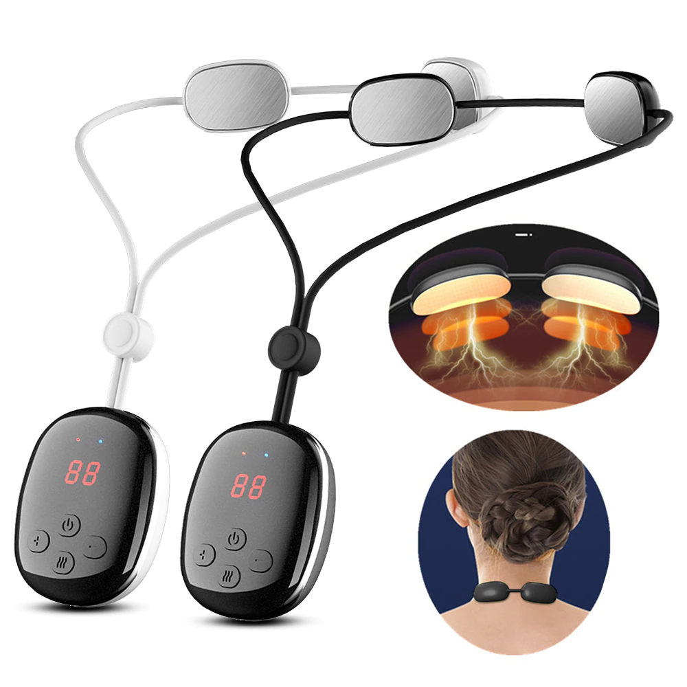 Электрический импульсный миостимулятор-массажер для шеи Cervical Massage Apparatus (5 режимов массажа, 15 уров