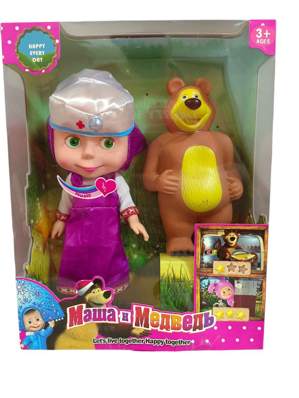 Игрушки-герои мультфильма "Маша и Медведь", разные виды, поёт песенку