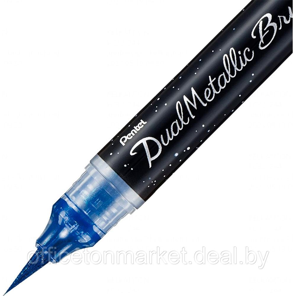 Маркер-кисть "Dual Metallic Brush", синий металлик - фото 2 - id-p207351754