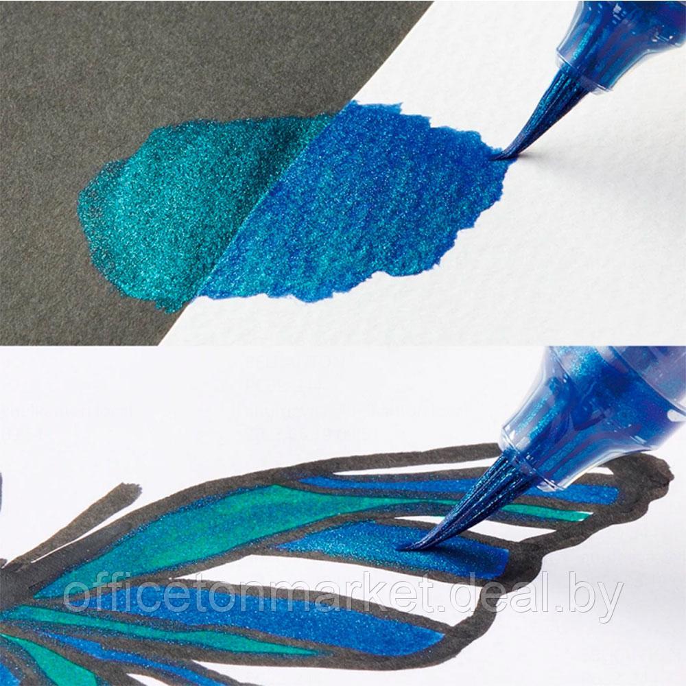 Маркер-кисть "Dual Metallic Brush", синий металлик - фото 4 - id-p207351754