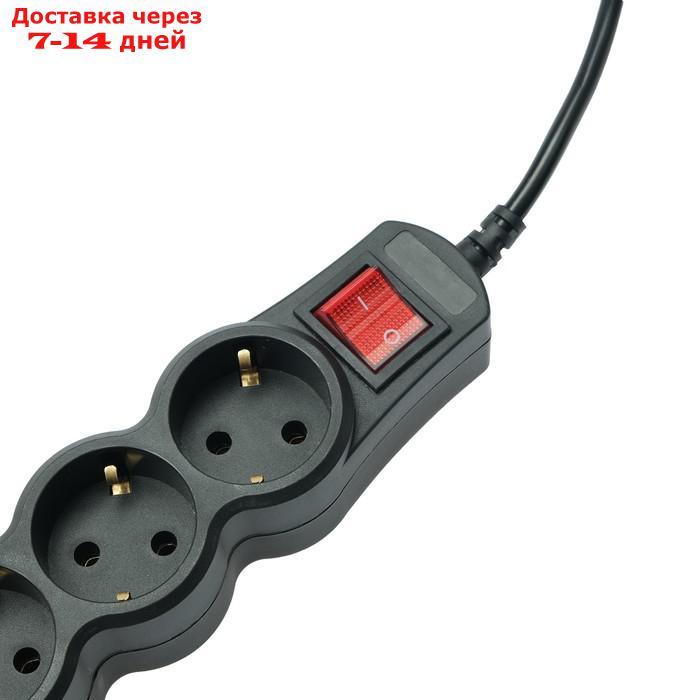 Сетевой фильтр 5bites SP4B-150 4S, 4 розетки, 5 м, 10 А, 3х0.75 мм2, с выкл., черный - фото 2 - id-p207334618