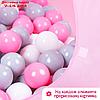 Шарики для сухого бассейна с рисунком, диаметр шара 7,5 см, набор 30 штук, цвет розовый, белый, серый, фото 3