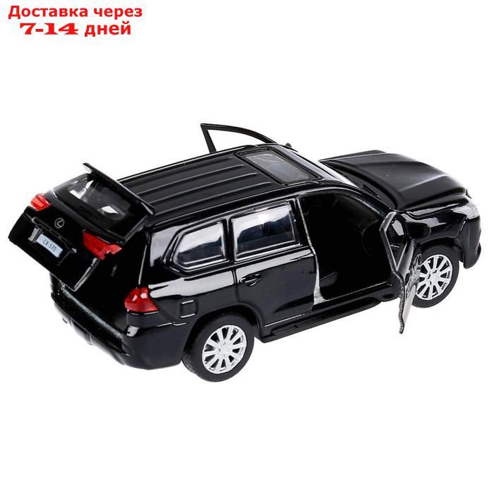 Машина металлическая "Lexus LX-570" 12 см, цвет черный, открываются двери, инерционный - фото 3 - id-p207339208