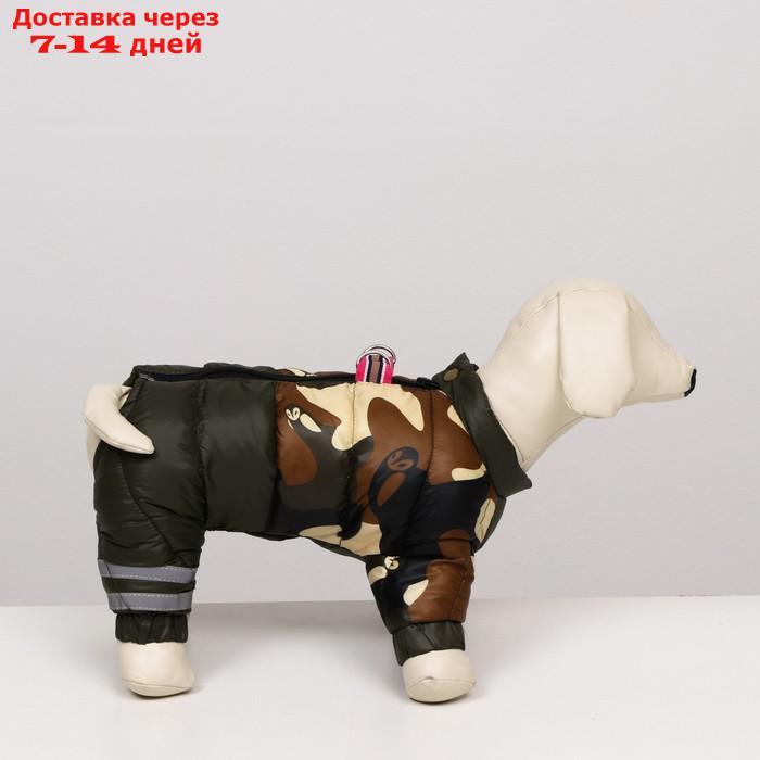 Комбинезон для собак с замком "Камуфляж", размер 8(ДС 23,ОГ 30,ОГ 22),тёмно-зелёная - фото 2 - id-p207341191
