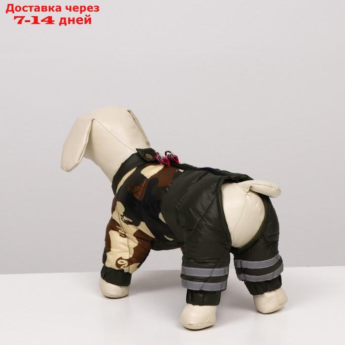 Комбинезон для собак с замком "Камуфляж", размер 8(ДС 23,ОГ 30,ОГ 22),тёмно-зелёная - фото 3 - id-p207341191