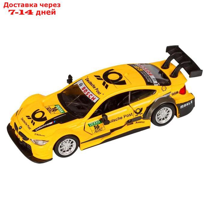 Машина металлическая BMW M4 1:44, инерция, открываются двери, цвет жёлтый - фото 2 - id-p207339220