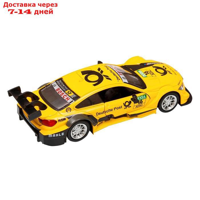 Машина металлическая BMW M4 1:44, инерция, открываются двери, цвет жёлтый - фото 3 - id-p207339220