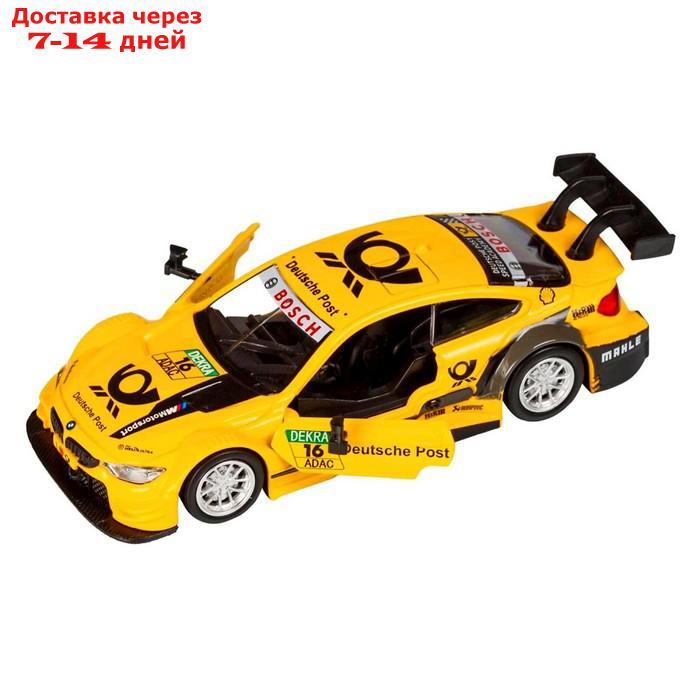 Машина металлическая BMW M4 1:44, инерция, открываются двери, цвет жёлтый - фото 5 - id-p207339220